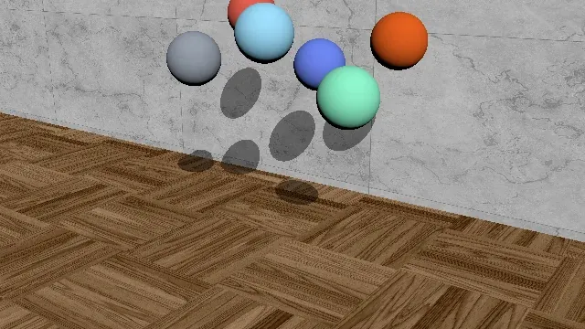 Newton Warp RGB output with directional-light shadows enabled.