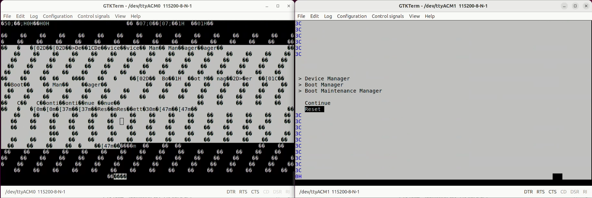 TTY output garbled