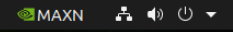The nvpmodel GUI is represented by an INVIDIA icon on the right side of the Ubuntu desktop's top bar