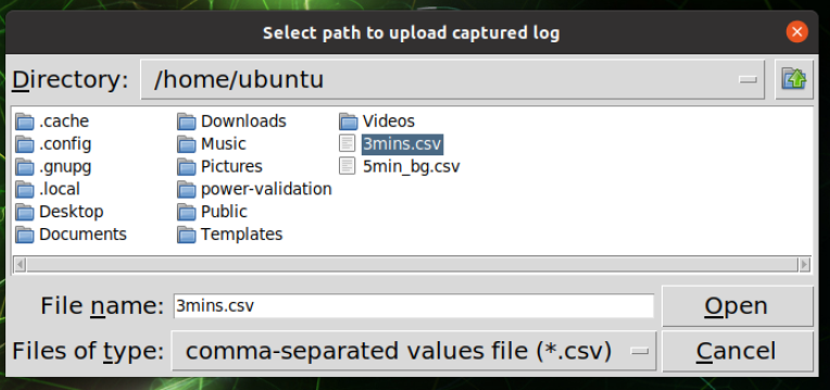 File dialog to select which file to be plotted