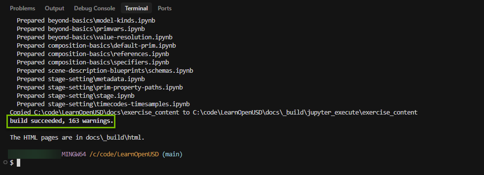Build console out for a successful build.
