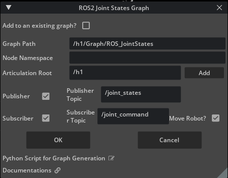 ROS 2 OmniGraphs Joint States setup