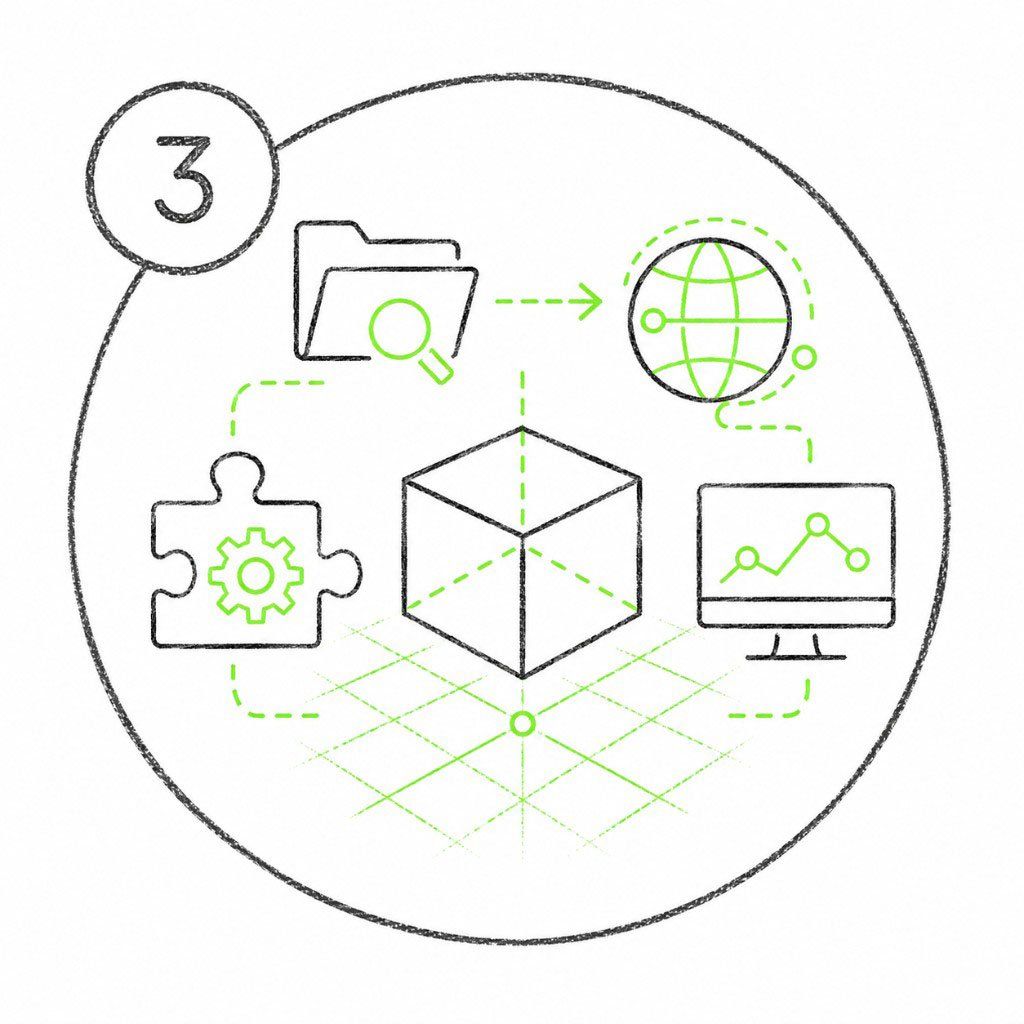Course 3 icon representing an RTX-rendered, physics-enabled scene running inside Blender
