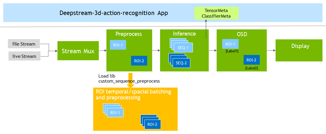 DeepStream 3D Action Recognition Application Architecture