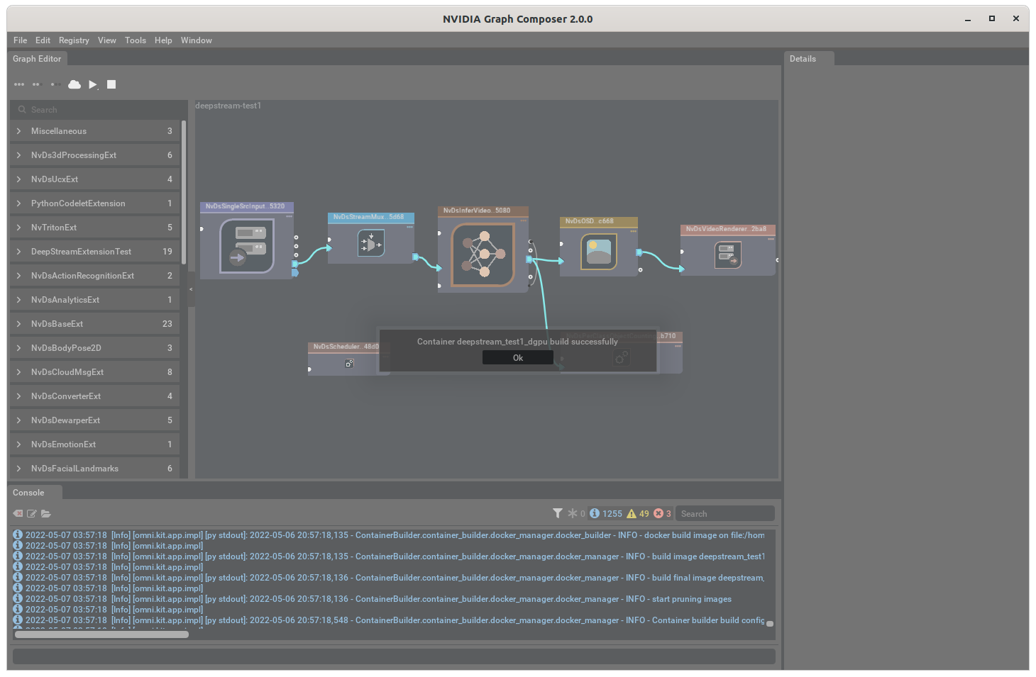 Graph Composer Container Builder Success