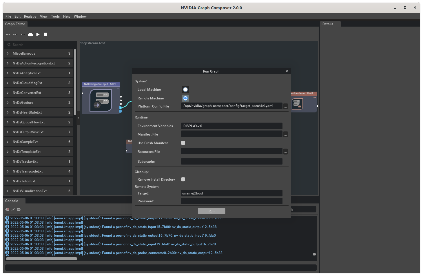 Graph Composer Remote Run