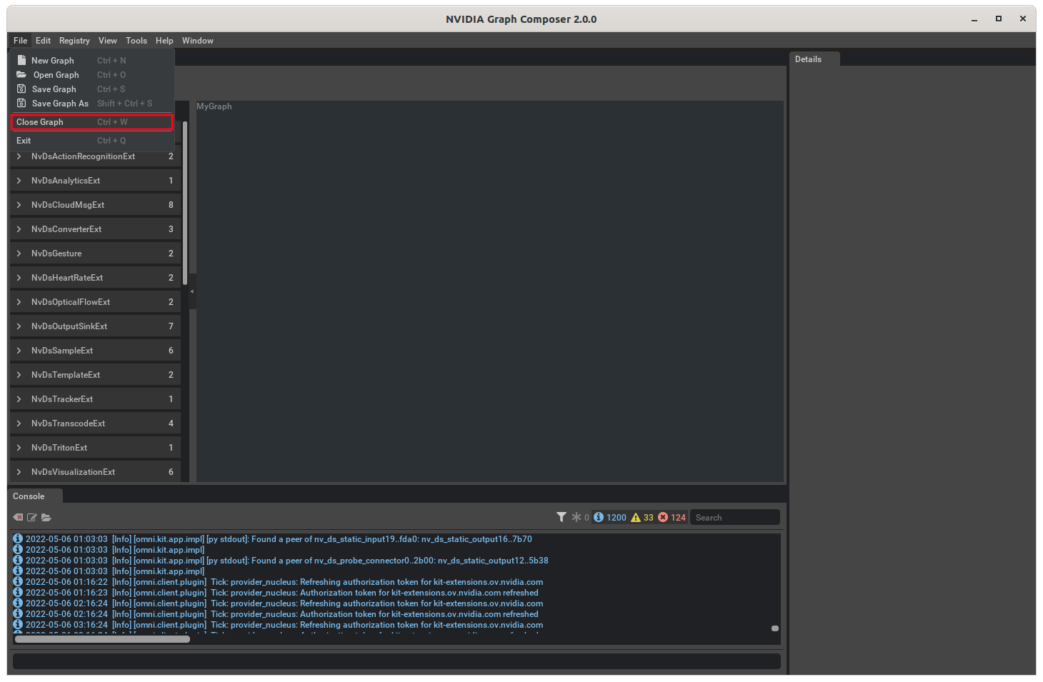 Graph Composer Close Graphs