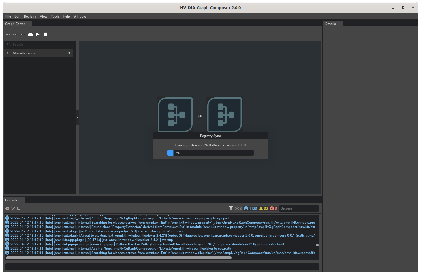 Graph Composer Sync Progress