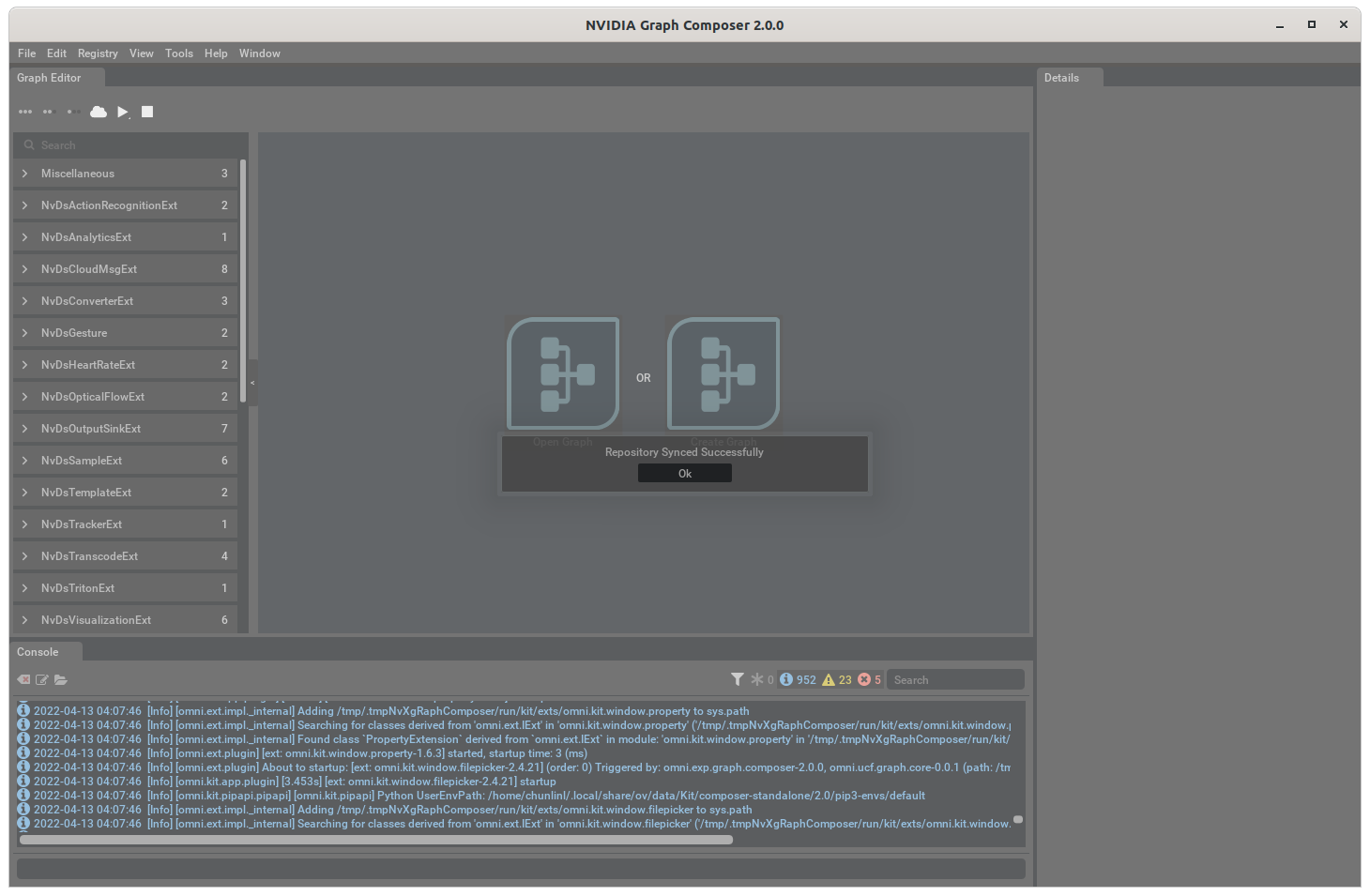 Graph Composer Sync Success