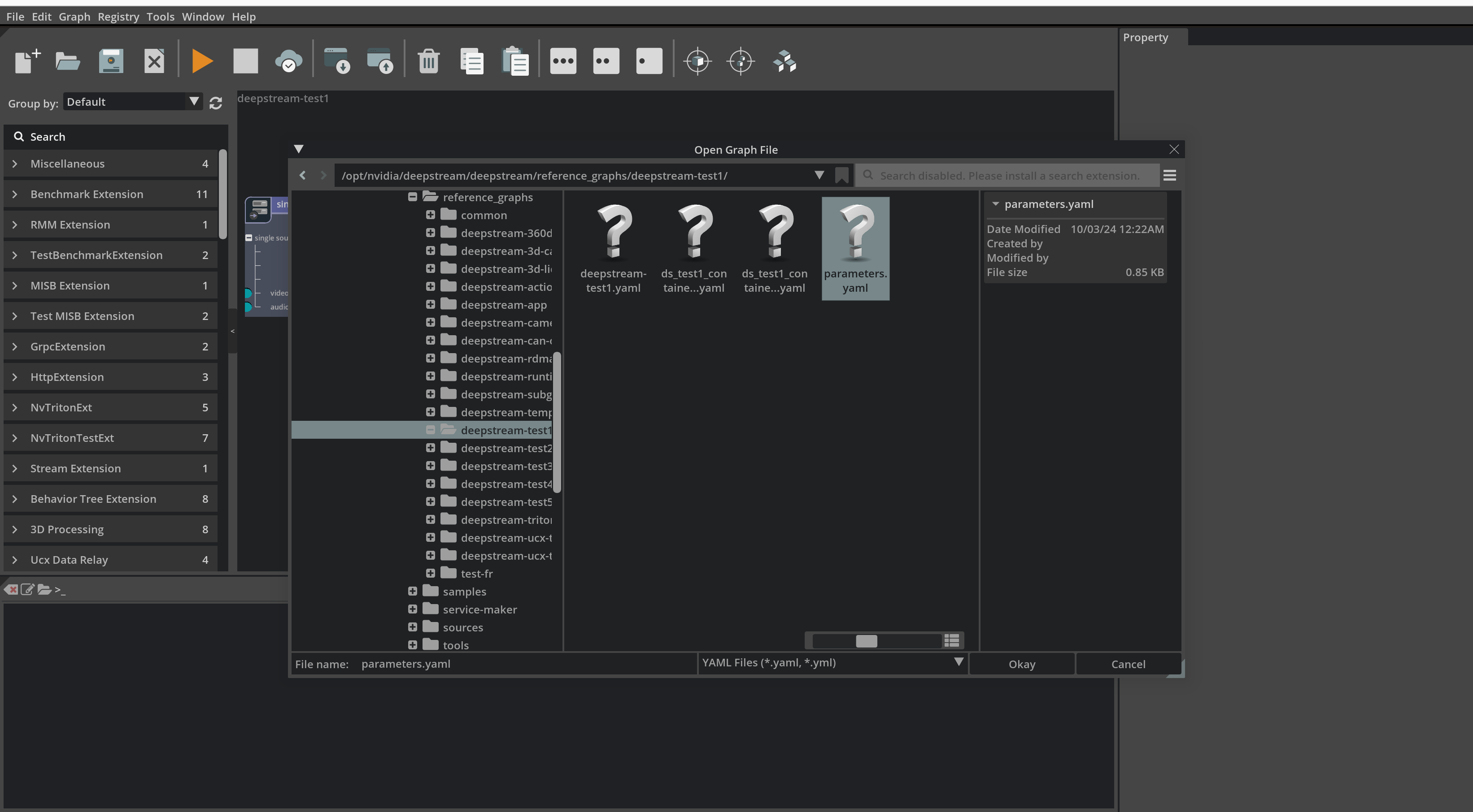 Graph Composer Load Parameters