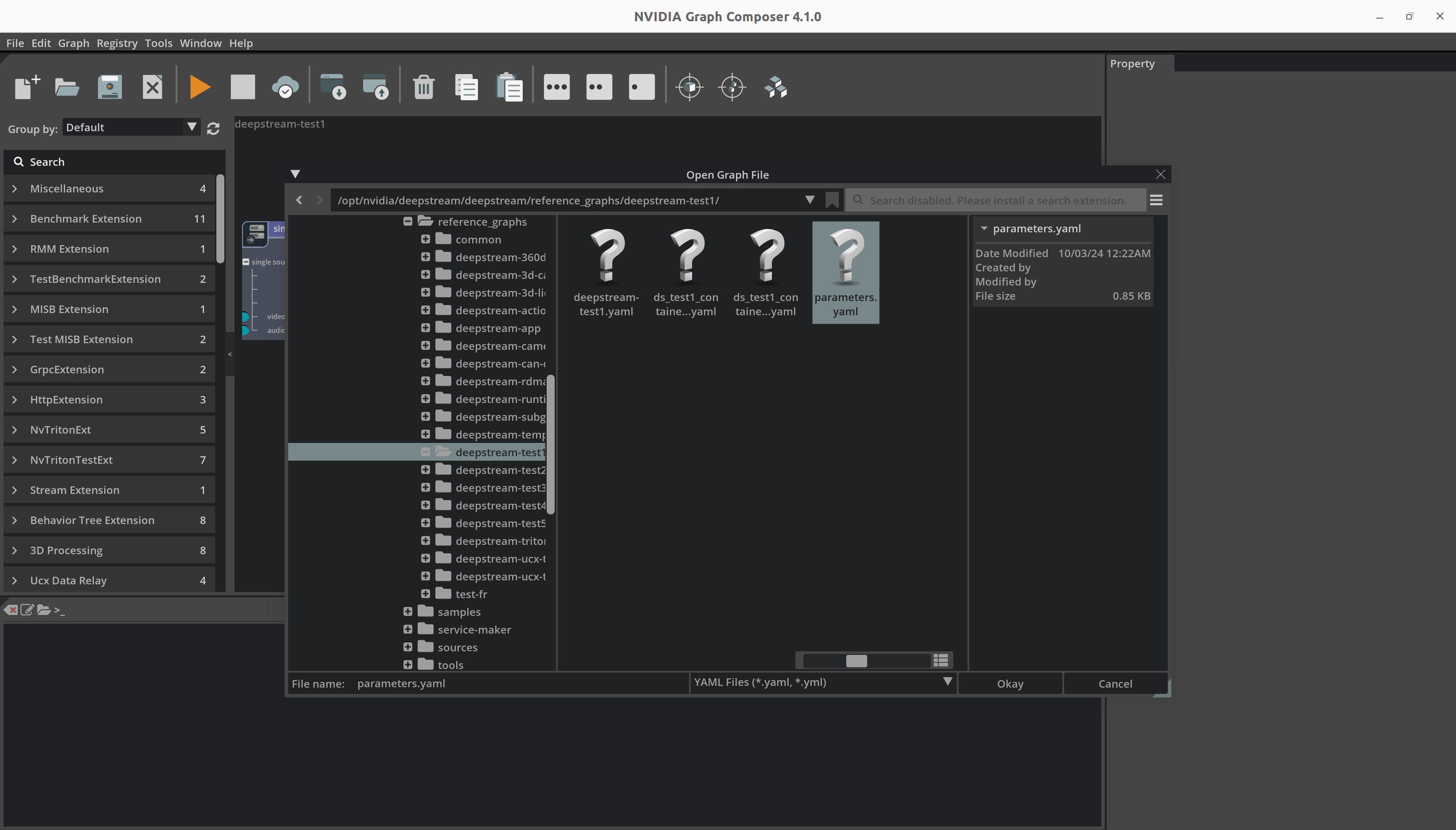 Graph Composer Load Parameters