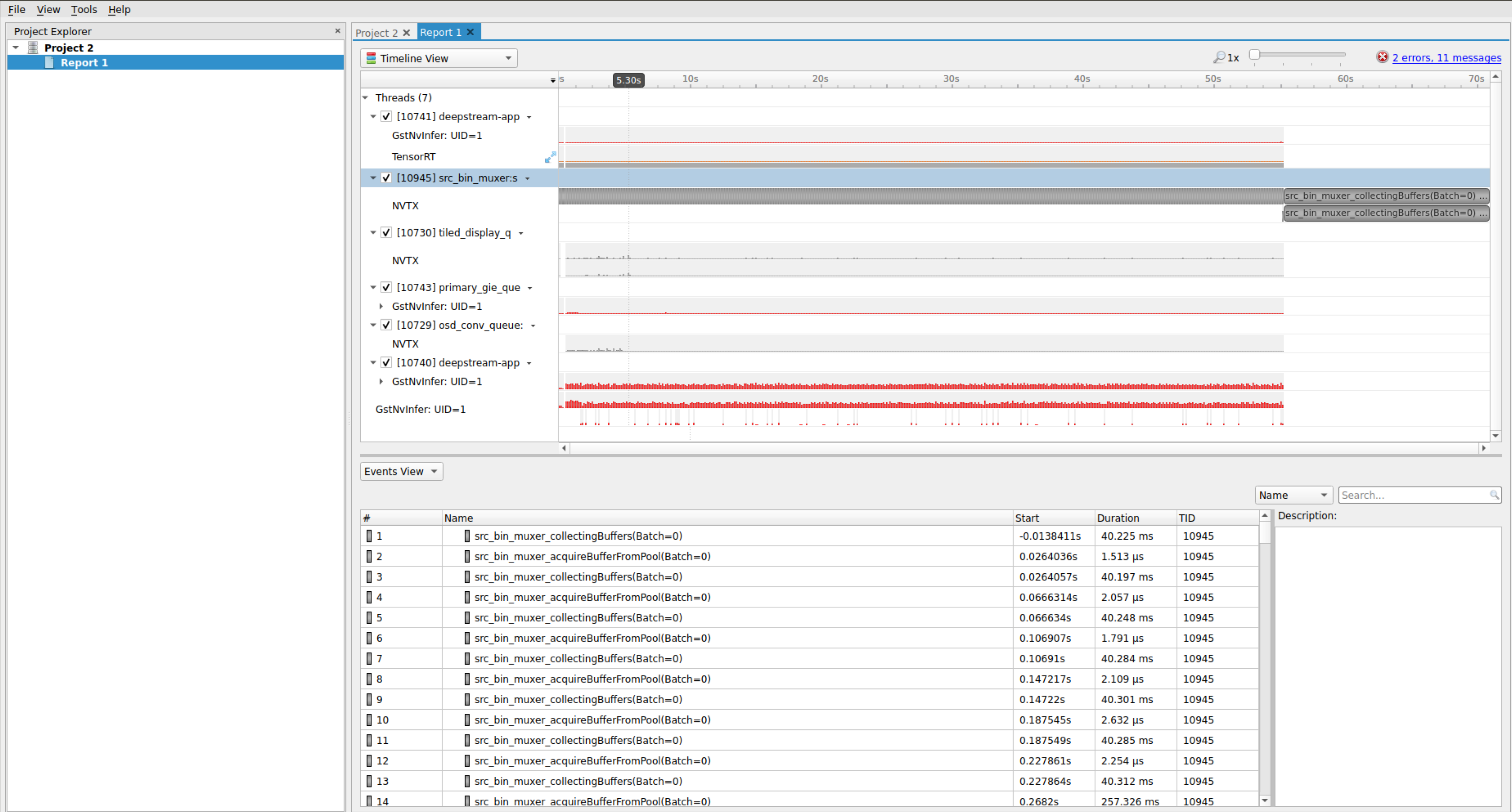 DeepStream Reference Application NVTX Analytics