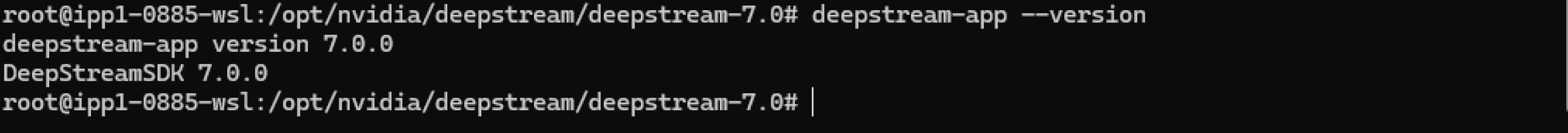 Expected output of deepstream-app --version command