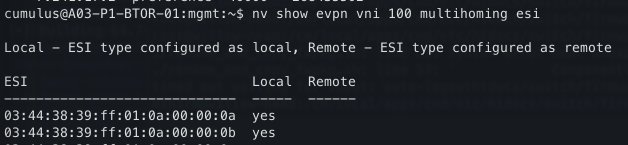 EVPN Multihoming a specific VNI