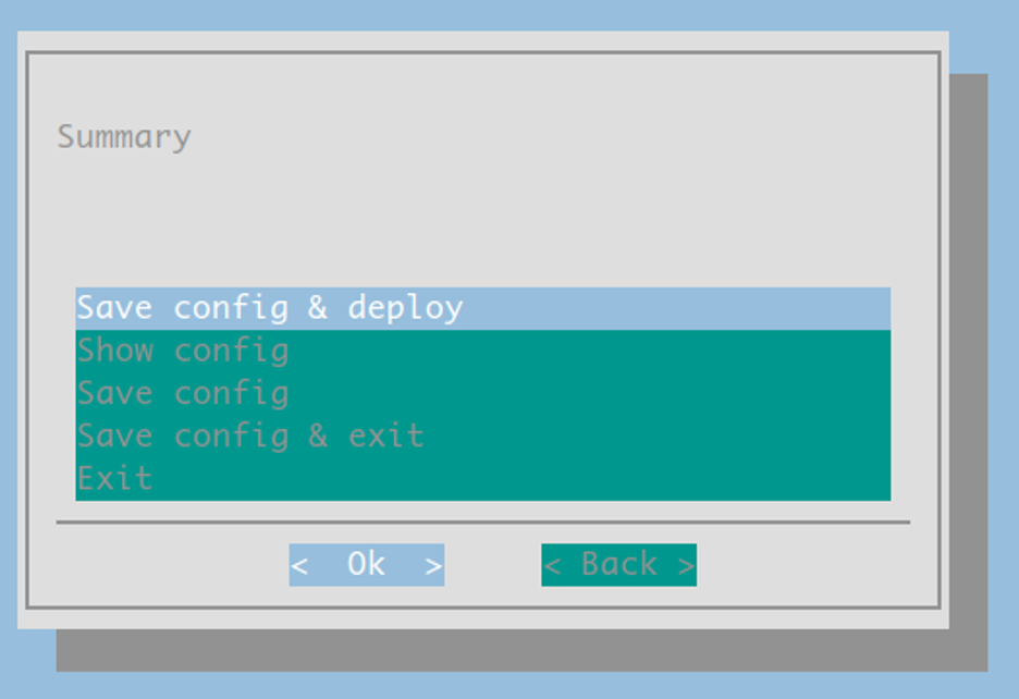 Save Configuration and Deploy