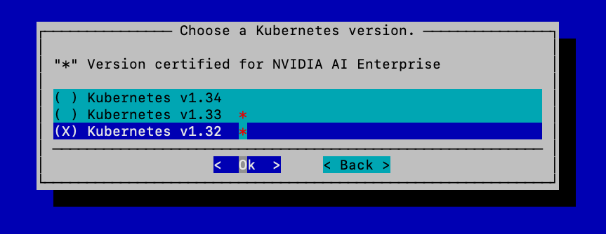 Choose Kubernetes Version