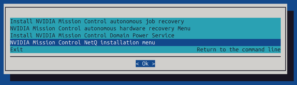 NetQ installation selection screen