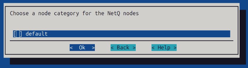 Node category selection screen