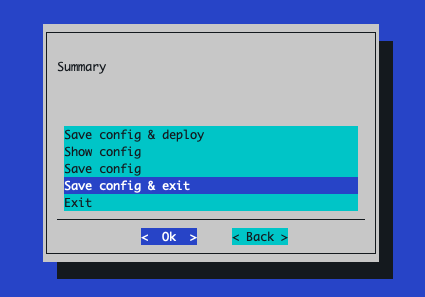 Save Configuration and Exit