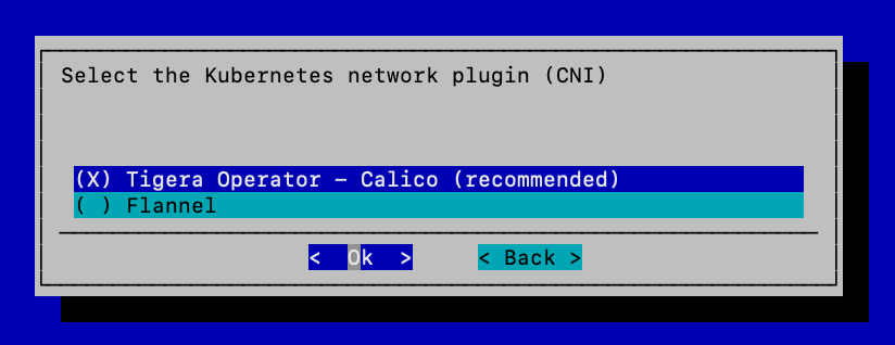 Choose Calico as the network plugin