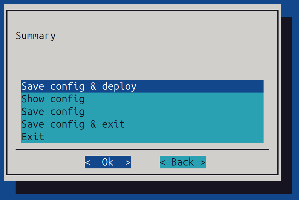 Save and deploy confirmation screen