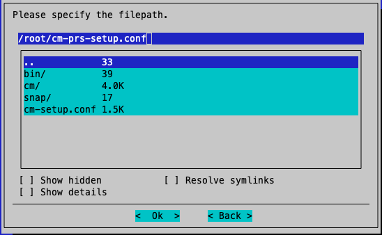 PRS artifacts path specification dialog showing default path for saving PRS artifacts