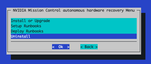 AHR TUI Wizard Uninstall