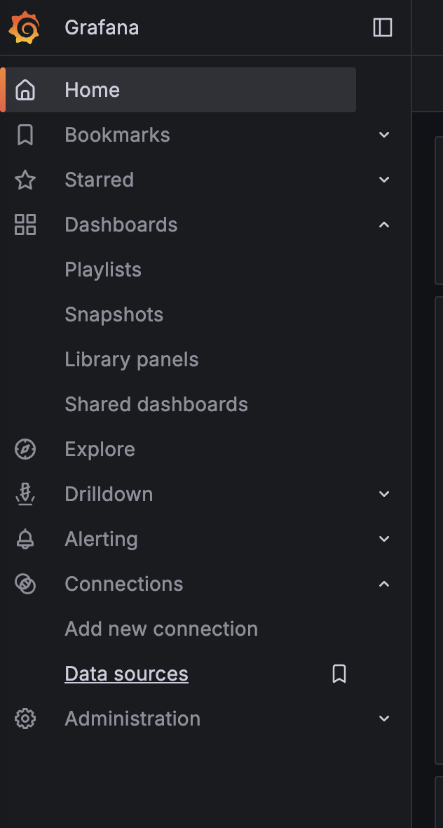 Datasource selection screen.