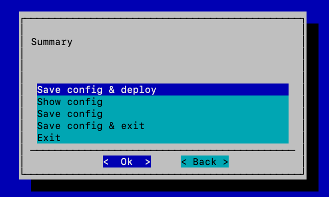 Choose save config & deploy