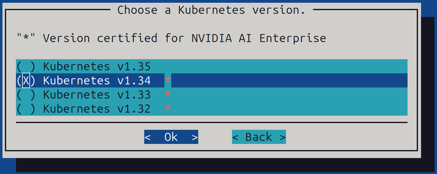 Choose Kubernetes Version