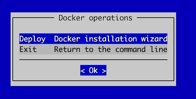 Docker installation wizard
