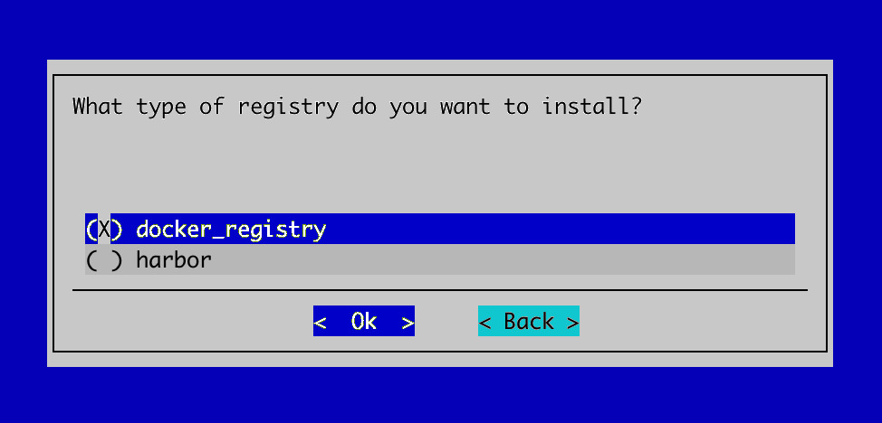 Registry type selection