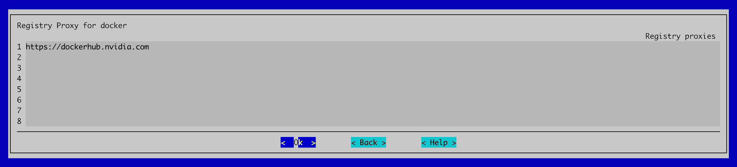 Registry proxy configuration