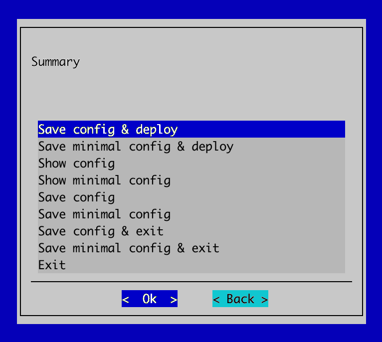 Save config and deploy
