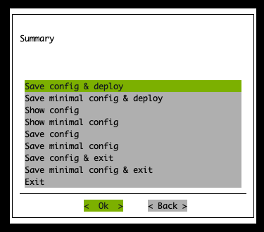 Save Configuration and Deploy