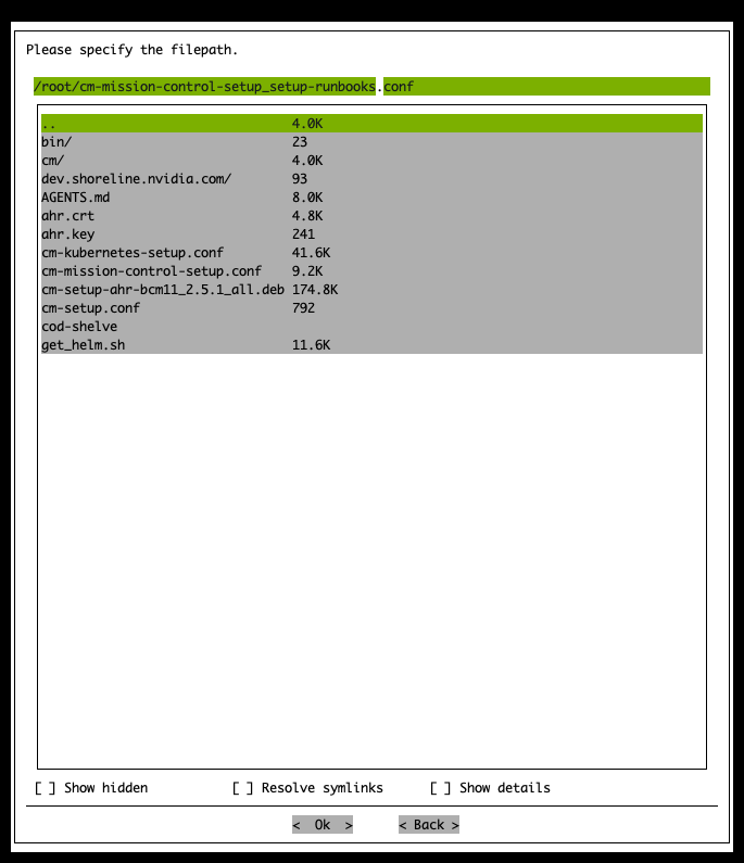 Runbooks Setup Save Config File