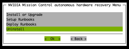 AHR TUI Wizard Uninstall