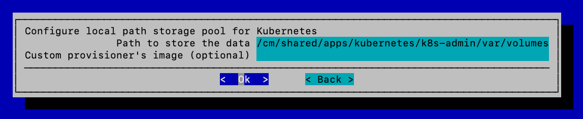 Kubernetes storage pool default path