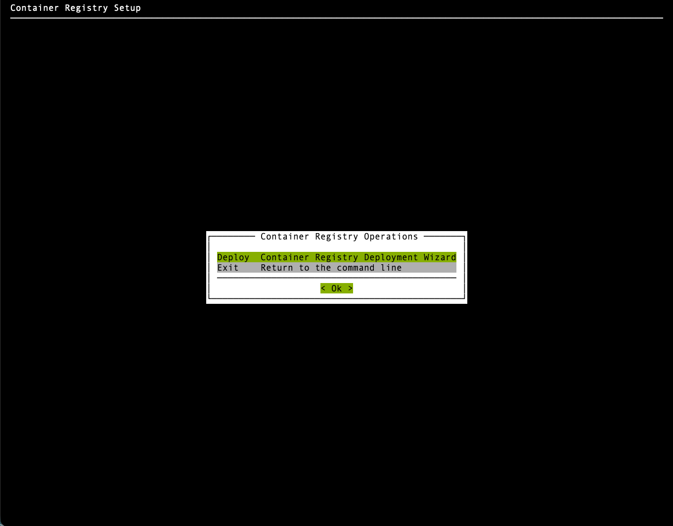 Deploy container registry