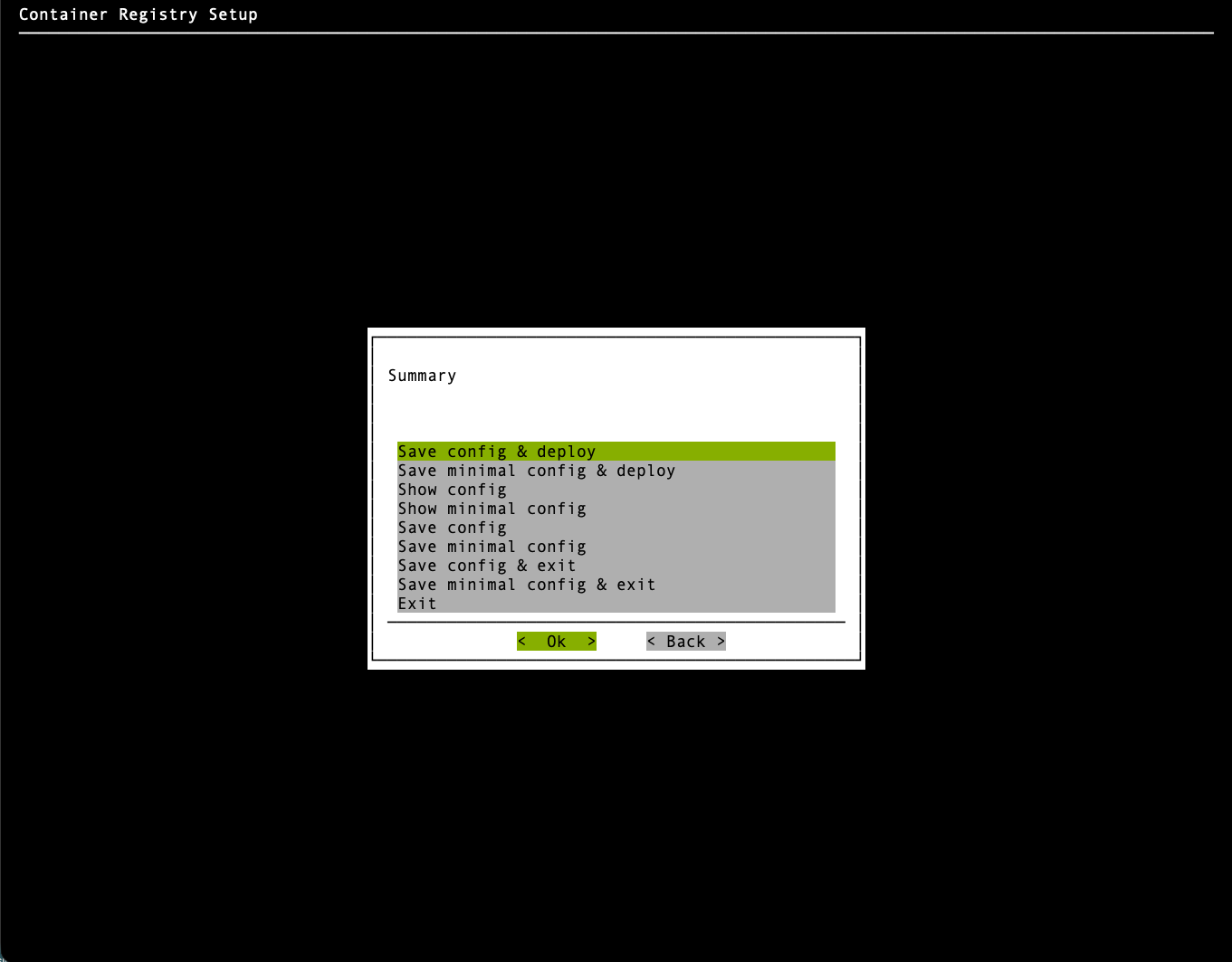Save config and deploy