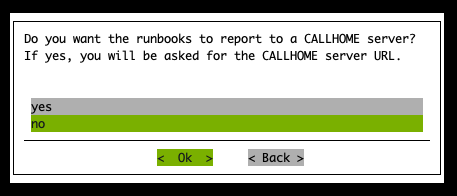 AHR TUI Runbooks CALLHOME Enabled