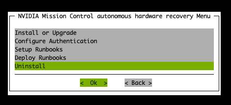 AHR TUI Wizard Uninstall