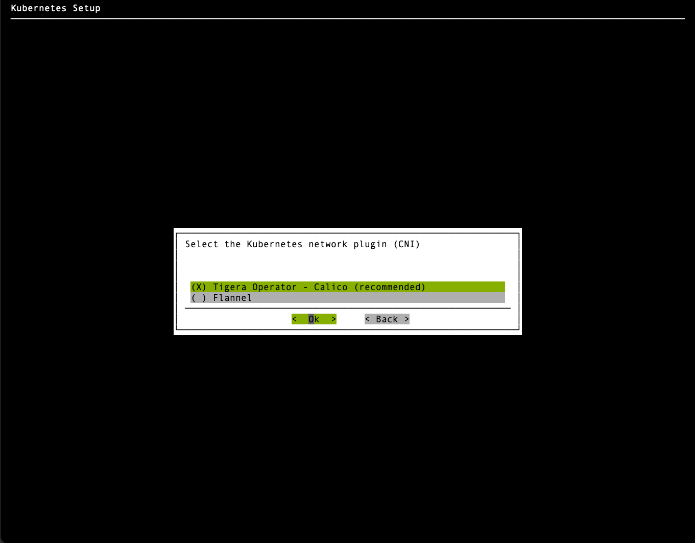 Choose Calico network plugin