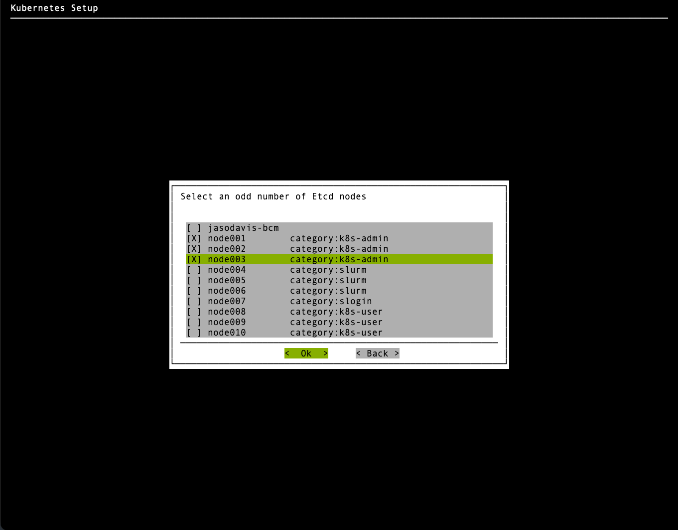 Choose etcd nodes