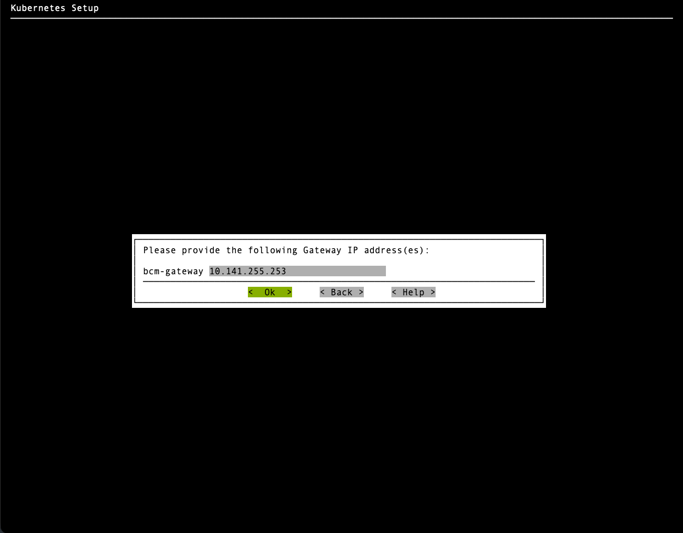 Provide gateway IP address