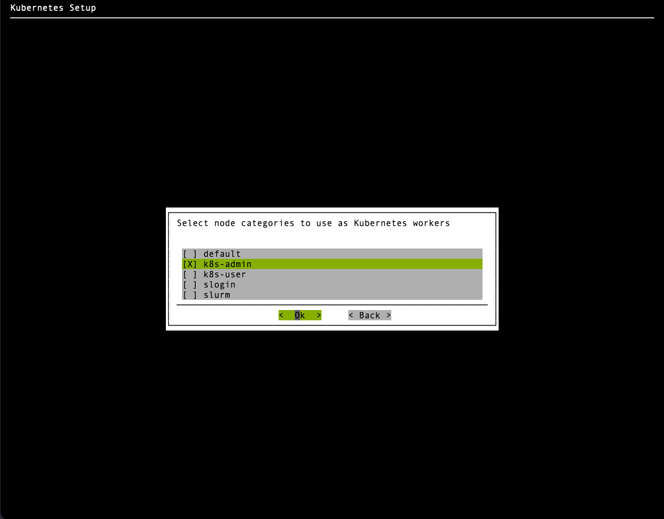 BCM node categories for worker nodes
