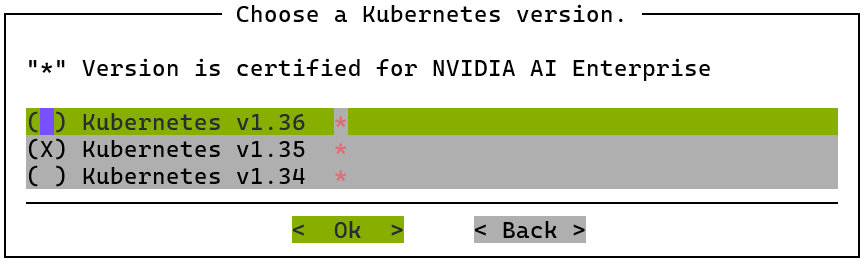 Choose Kubernetes version