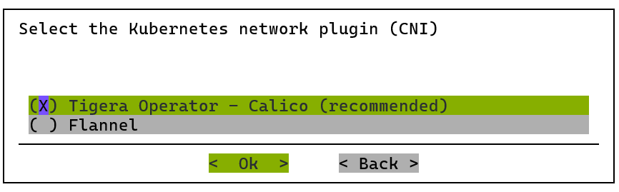 Choose Calico as the network plugin