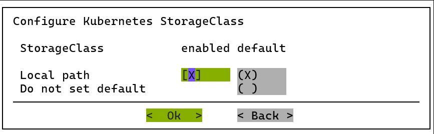Choose Local path as a StorageClass