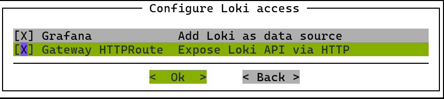 Select both options for Loki access